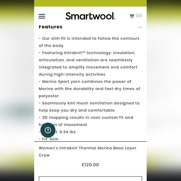 Smartwool Intraknit Merino Wool Blend Sleek Wicking Base Layer Large - Picture 7 of 8